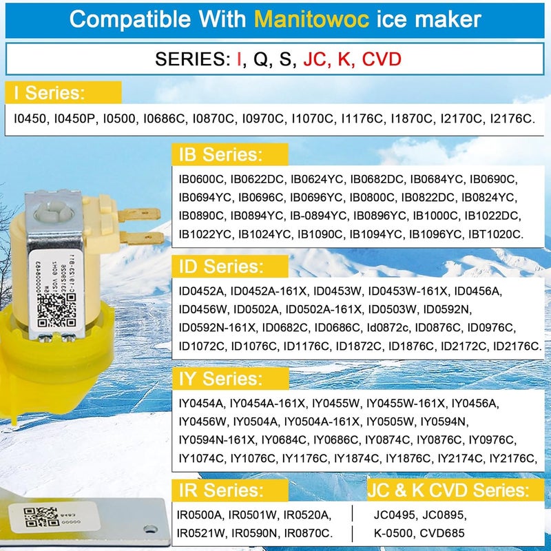 REEPLAR 000009123 IH9123 33129026 water inlet valve for manitowoc ice machines, 120V 60Hz 5W fits for I, IB, S, SD, JC, QR, SD and K Series ice machines parts - Image 3